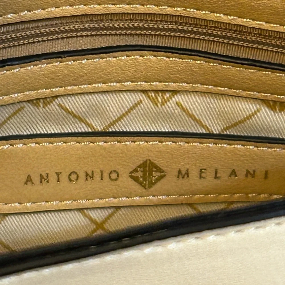 Antonio Melani Met Top Flap Shoulder Leather Satchel Bag